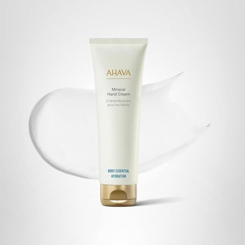 AHAVA Dead Sea Water Mineral Hand Cream - Hand Moisturizer For Dry Cracked Hands, Light & Fast Absorbing, Enriched with Exclusive blend Osmoter, Smoothing Witch Hazel & Soothing Allantoin, 3.4 Fl.Oz