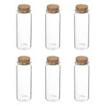 80ml Glass Bottles with Cork Stoppers - Set of 6 Clear Jars for Crafts & Wedding Decor
