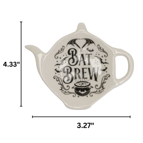 Ceramic Spooky Bat Spoon Holder - Halloween Kitchen Decor, Black