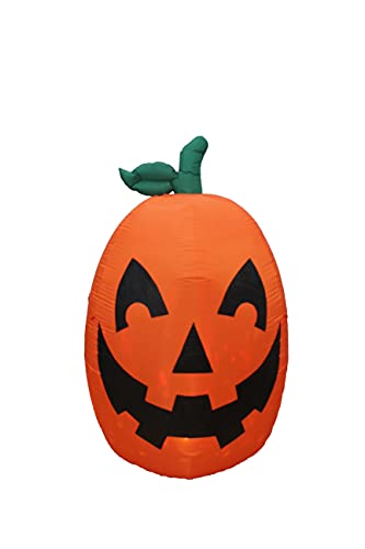 6 Ft Tall Inflatable Glowing Pumpkin Jack O' Lantern Halloween Decoration