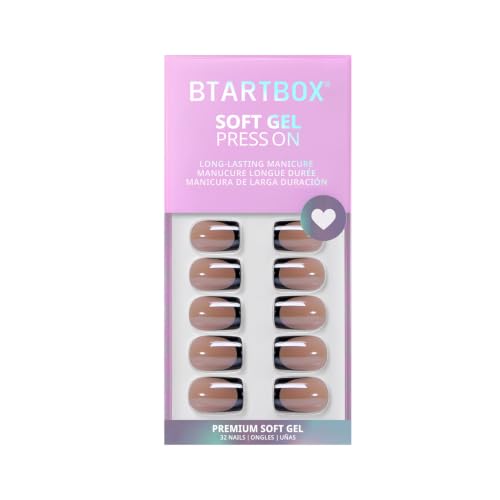 BTArtbox Short Square French Tip Press On Nails - 30Pcs Full Kit - Braveheart Variation