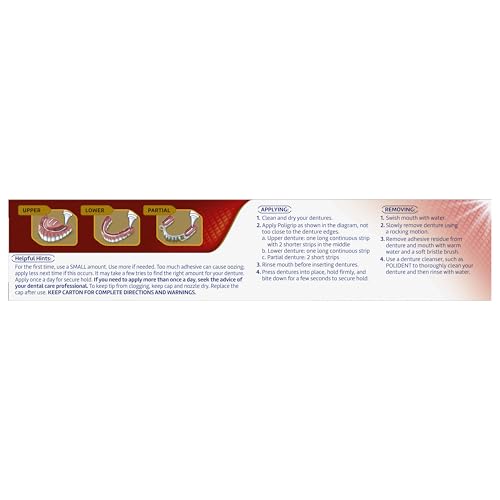 Poligrip Power Max Power Hold plus Seal Denture Adhesive Cream, Denture Cream for Secure Hold and Food Seal, Flavor Free - 2.2 oz (Pack of 4)