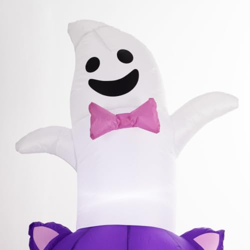 6 Ft Halloween Inflatable Ghost Bat Pumpkin and Cat Yard Decor with LED Lights