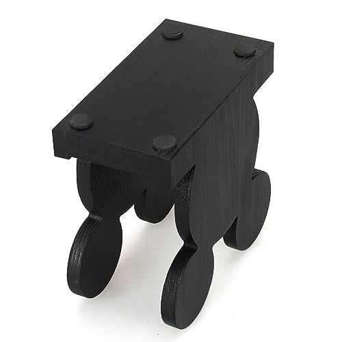 Mickey Black Wooden Napkin Holder for Kitchen & Bathroom Decor - Cute Desk Accessory