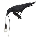 NorDiem Bird Wall Sconce Lamp - Black Resin Desk & Wall Light with E12 Bulb - Right Variant