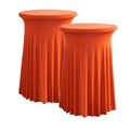 2 Pack Orange Highboy Cocktail Table Cover Skirt - 32x43 Inch Party Decor