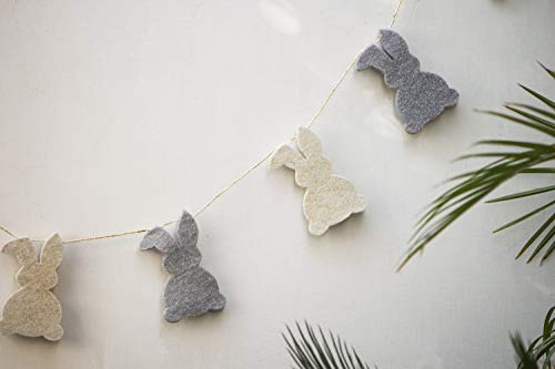 Easter Bunny Felt Garland - Handmade Wool Decor for Spring & Celebrations