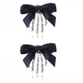 Skeleton Hand Hair Clips with Bowknot - Gothic Halloween Hair Accessories