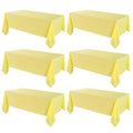 Yellow Rectangular Tablecloth 6 Pack 90x156 Inch for 8ft Tables - Polyester