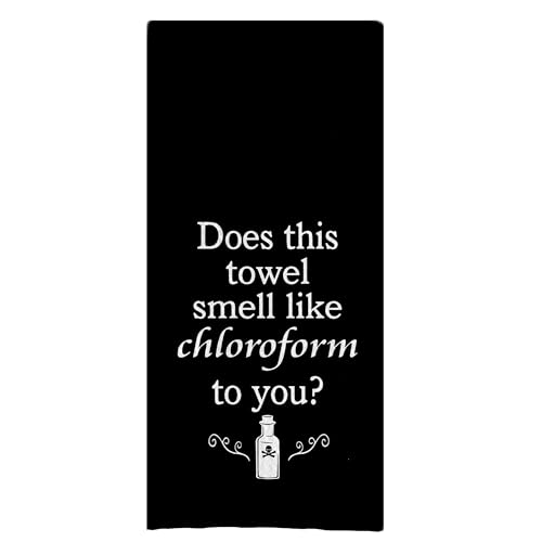 Black Funny Kitchen & Bath Towels - Dish & Hand Towels with Saying, 16x24