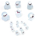 Mini Luminous Ghost Resin Figurines Set - 6 Styles Halloween Decor, Spooky Cute Night Glow, 12 Pieces