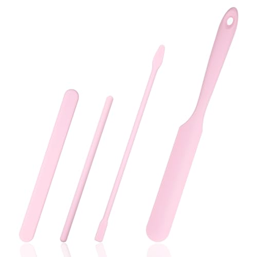 4 Pack Silicone Wax Spatulas Set - Non-Stick Reusable Applicators for Body & Hair Removal (Pink) - Variations of This Listing