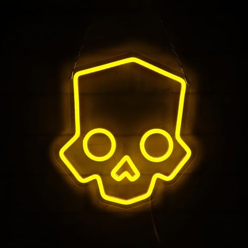 Yellow Hero Diver Skull Neon Sign for Game Room and Man Cave Decor 11x12in