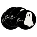 Artoid Mode Ghost Halloween Round Placemats Set of 4 - 14 Inch Black Table Mats