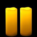 Outdoor Flameless LED Candles with Timer - Ivory, 3x7 Inches, 2 Pack