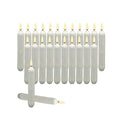 24 Yellow Battery Operated Flameless Taper Candles for Wedding & Holiday Decor - Set of 24 - White Body