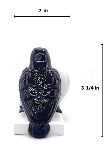 Halloween Skull and Raven Salt and Pepper Shaker Set Ceramic Gothic Decor