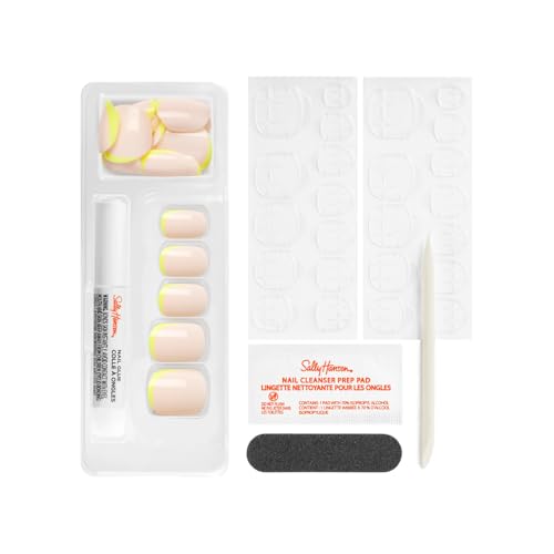 Sally Hansen Instant Cuticle Remover & Salon Effects Perfect Press-On Nails, 30 Designs, Nail Glue & Tabs