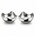 6-Inch Stainless Steel Hammered Wave Serving Bowls Set of 2 - Silver