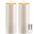 Outdoor Waterproof Flameless Pillar Candle with Remote Timer 4x12 Inches - Large Weatherproof LED Candle