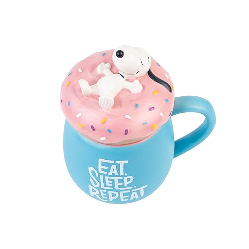 Snoopy Mug with Lid 16.9oz - Peanuts Coffee Cup, Beagle Gift, Variation of Snoopy