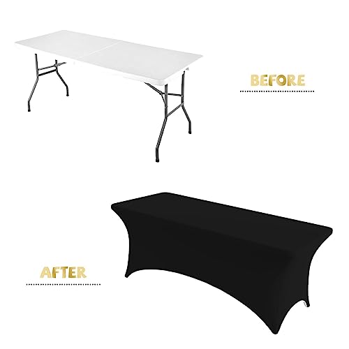 Allblack Custom Stretch Table Cover with Business Logo 72x30 Inches
