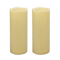 Waterproof Flameless LED Pillar Candles with Timer - 3 x 8 Inches, Dark Ivory - 2 Pack