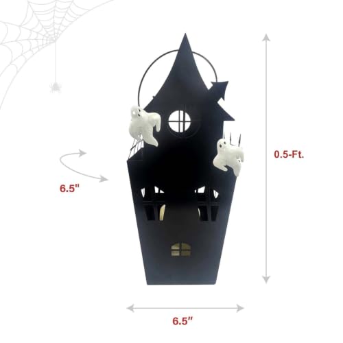 Mini Lighted Haunted House Halloween Decoration - 0.5 Ft. Warm White LED