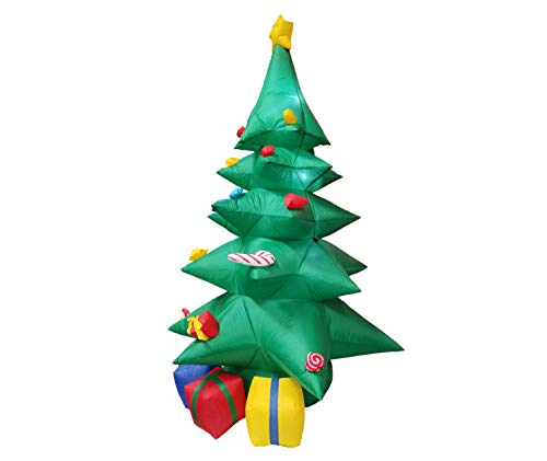 8 FT Tall Inflatable Christmas Tree with LED Lights, Multicolor Gift Boxes & Star