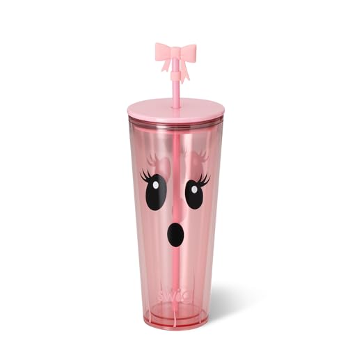 24oz Plastic Tumbler with Lid & Straw - Boo Crew Ghost Variation