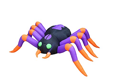 Halloween Inflatable Decorations Bundle with LED Spider Lights - Indoor Outdoor