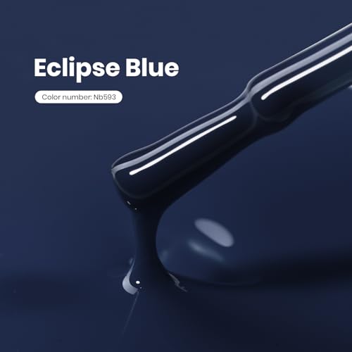 Navy Blue Gel Polish - Dark Eclipse Blue 15ML with Creme Blue Variation