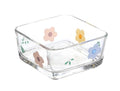 9 OZ Small Glass Flower Candy Dish with Pink Floral Design - Cute Kitchen Decor