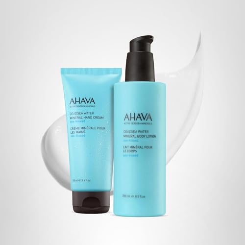 AHAVA Sea-Kissed Hand & Body Care Set – Includes Hand Cream (100ml) & Body Lotion (8.5 Fl.Oz) | Enriched with Dead Sea Minerals, Magnesium & Refreshing Sea-Kissed Fragrance