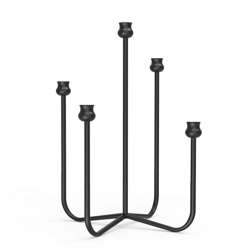16-Inch 5-Arm Metal Taper Candle Holder Set - Stable Candle Display