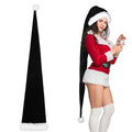 Black 5 Feet Long Santa Hat Christmas Plush Holiday Costume Accessory