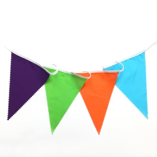 Fabric Bunting Banner 40Ft Kids Party Decorations - Colorful Triangle Flags