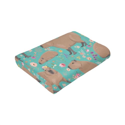 Capybara Plush Blanket 60x50 Inches for Capybara Lovers - Gift for Kids and Adults - Variation of Capybara 2