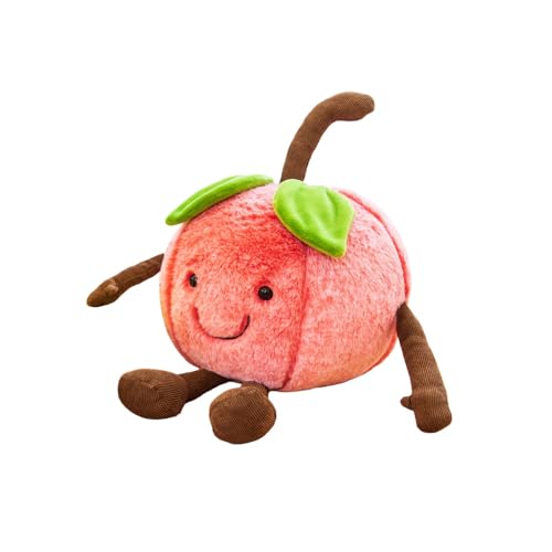 Cute Watermelon Plush Toy - Cherry Variation, Soft Stuffed Fruit Pillow, 13.7 Inch Gift for Kids