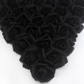 Artificial Foam Rose Heads Bulk - 3 Inch Stemless Fake Roses for Wedding & Party Decor - Black, 200