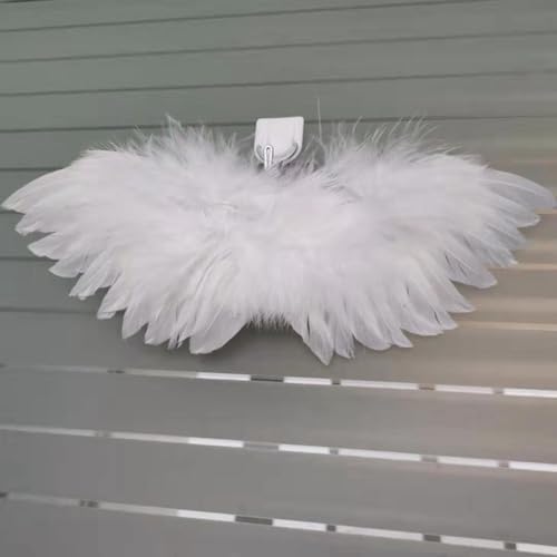 Mini Feather Angel Wings Decor Set for Crafts, Weddings & Holidays - White, 2 Pcs