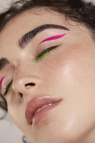 Neon Liquid Eyeliner Pen - Waterproof, Smudge-proof, Bright Green UV Glow - Neon Green