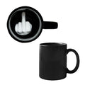 Black Up Yours Middle Finger Mug - Funny Ceramic Coffee Cup, Novelty Gag Gift