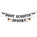 Halloween Spooky Banner for Western Cowboy Decor - Black Glitter Ghost
