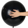 Black 18 Inch Latex Balloons - 15 Pack Large Round Party Decorations
