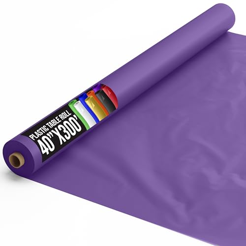 Purple Plastic Table Cover Roll 40" x 300' Disposable Party Tablecloth