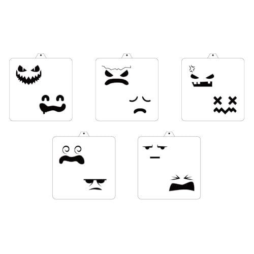 Halloween Ghost Face Cutter and Stencils Bundle - Reusable Spooky Ghost Templates for DIY Halloween Decor - Variation: Ghost Faces