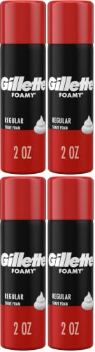 Gillette Foamy Regular Shaving Foam - 2 oz Pack of 4 - Classic, Rich Lather