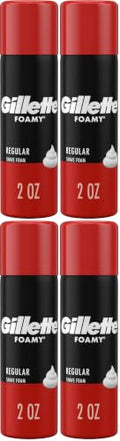 Gillette Foamy Regular Shaving Foam - 2 oz Pack of 4 - Classic, Rich Lather