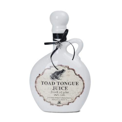 Ceramic Halloween Potion Bottle - White Toad Variation for Gothic Decor
